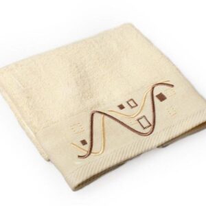 ΠΕΤΣΕΤΑ Με Κέντημα Γεωμετρικό 450 gsm 50X90 Εκρού 100% Cotton-33140944004