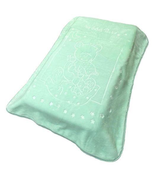 ΚΟΥΒΕΡΤΑ ΒΕΛΟΥΤΕ ΑΝΑΓΛΥΦΗ ΠΟΛΥΤΕΛΕΙΑΣ bebe Sweet Bear 15 110X140 Mint 100% Polyester-31472748005