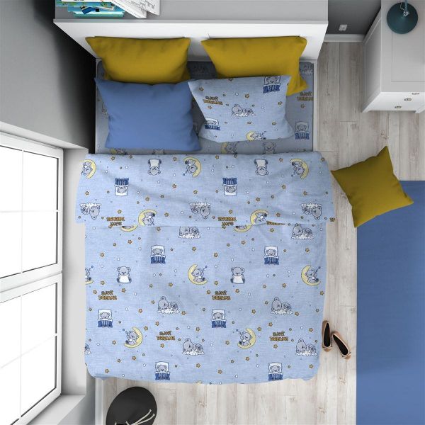 ΠΑΠΛΩΜΑ ΕΜΠΡΙΜΕ kids Sweet Dreams 551 160X240 Sky Blue 100% Cotton-32111123033