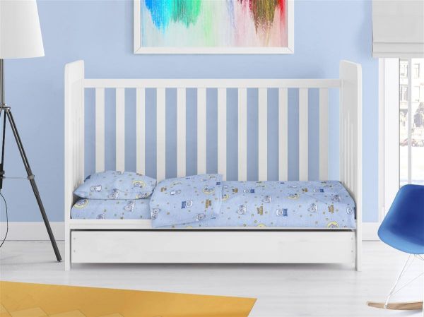 ΣΕΝΤΟΝΙΑ ΕΜΠΡΙΜΕ ΣΕΤ 3 τεμ bebe Sweet Dreams 551 120X160 Sky Blue 100% Cotton-31112221033