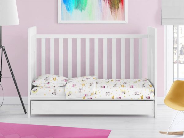 ΣΕΝΤΟΝΙΑ ΕΜΠΡΙΜΕ ΣΕΤ 3 τεμ bebe Sweet Dreams 553 120X160 White-Pink 100% Cotton-31112221035