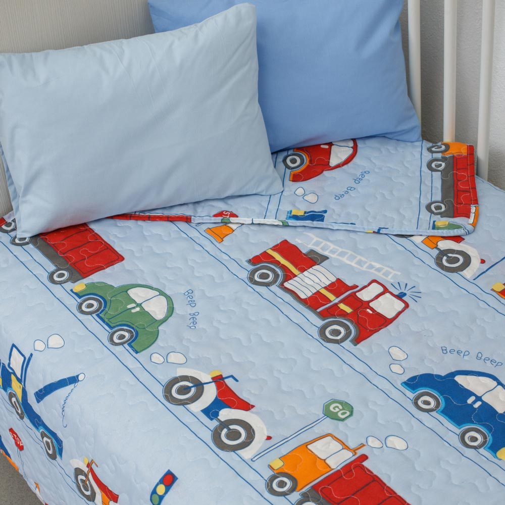 Κουβερλί Κούνιας Οχήματα Π-24 Σιέλ BEBE 110 x 140 cm
