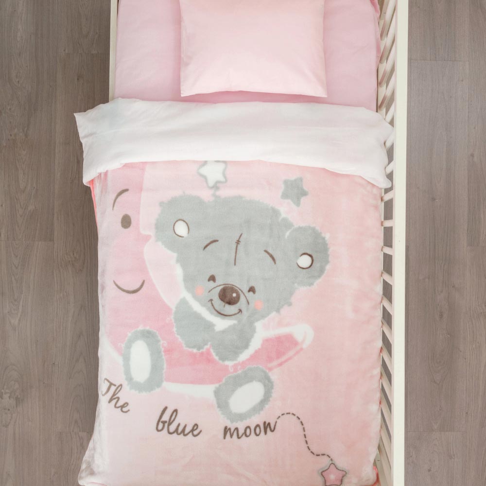 Κουβέρτα Κούνιας Blue Moon Ροζ Ροζ BEBE 100 x 140 cm