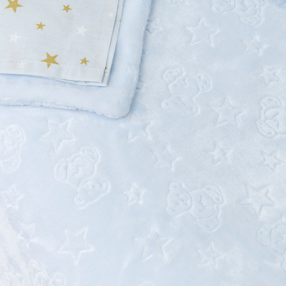 Κουβέρτα Κούνιας Teddy Bear Γαλάζιο BEBE 110 x 140 cm