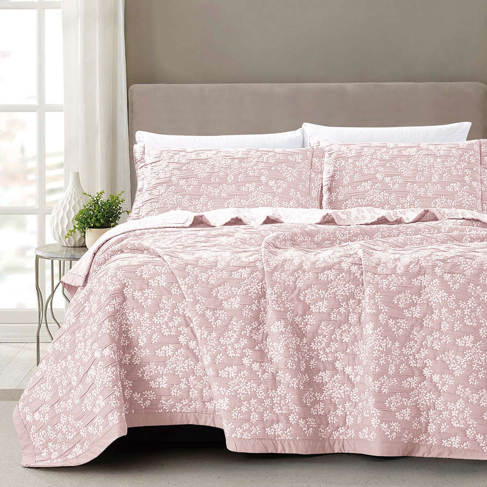 Κουβέρτα Ζακάρ Σετ Cherry Ροζέ Υπέρδιπλη Ροζέ ΥΠΕΡΔΙΠΛΟ 230 x 245 cm + (2) 50 x 70 cm