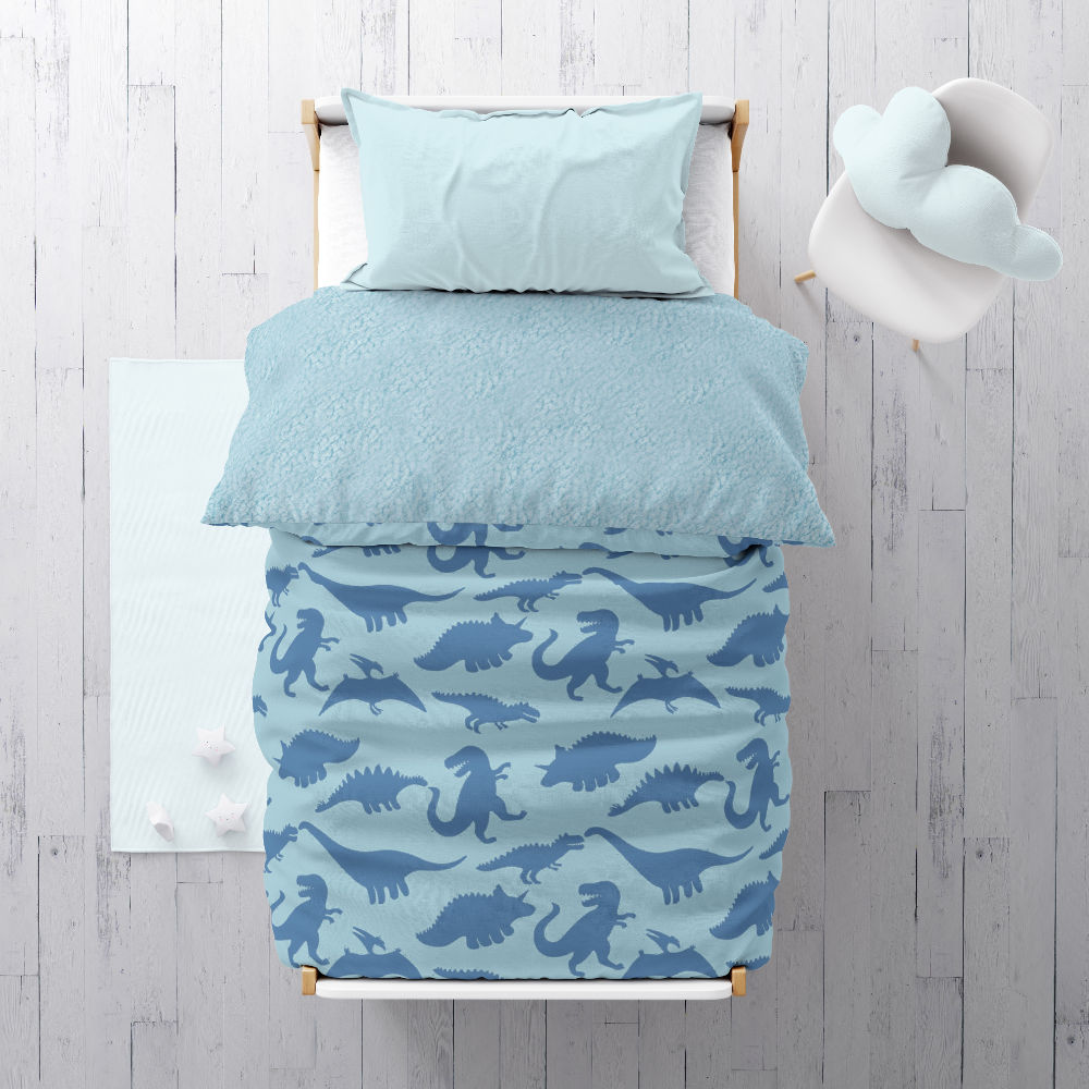 Κουβερτοπάπλωμα Δεινόσαυρος Μονό Πετρόλ ΜΟΝΟ 160 x 220 cm