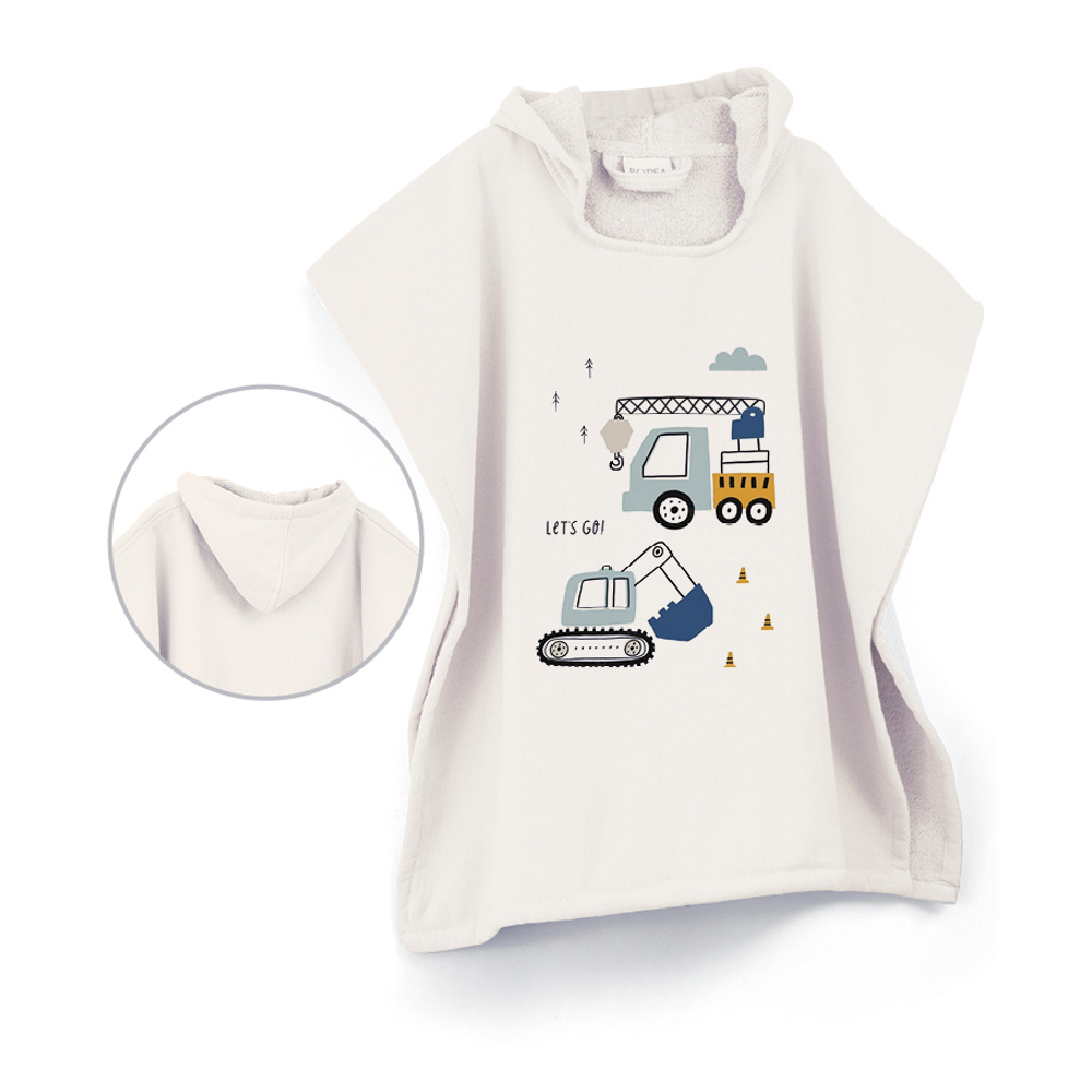 Παιδικό Πόντσο Θαλάσσης Γερανός Εκρού ONE SIZE 60 x 60 cm