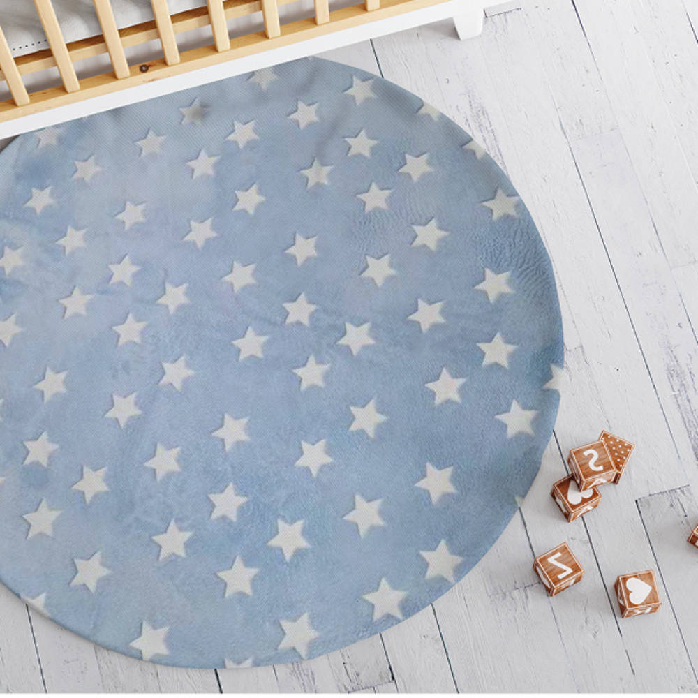Παιδικό Χαλί Starlight Στρογγυλό Σιέλ ΣΤΡΟΓΓΥΛΟ 120 cm
