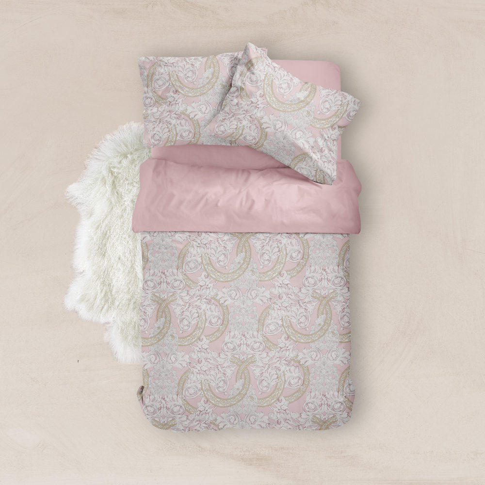 Παπλωματοθήκη Εμπριμέ Alisa Ροζέ Υπέρδιπλη Ροζέ ΥΠΕΡΔΙΠΛΟ 220 x 240 cm