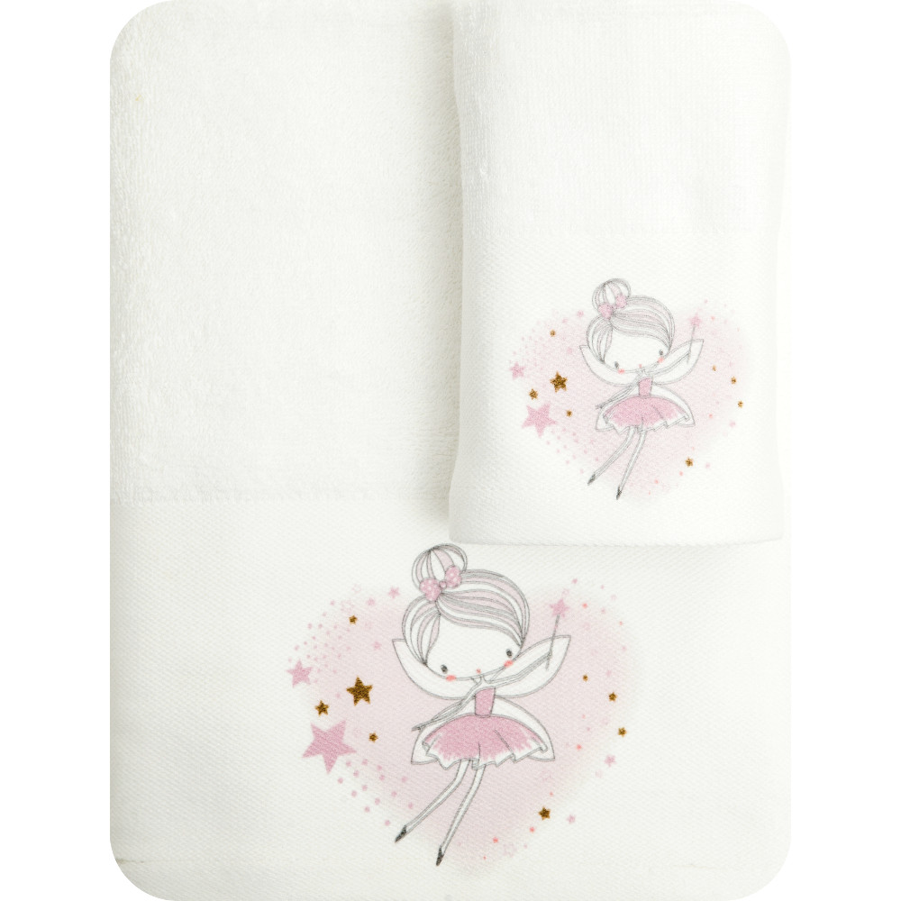 Πετσέτες Σετ 2ΤΜΧ Fairy Λευκό Λευκό BEBE 70 x 120 / 30 x 50 cm