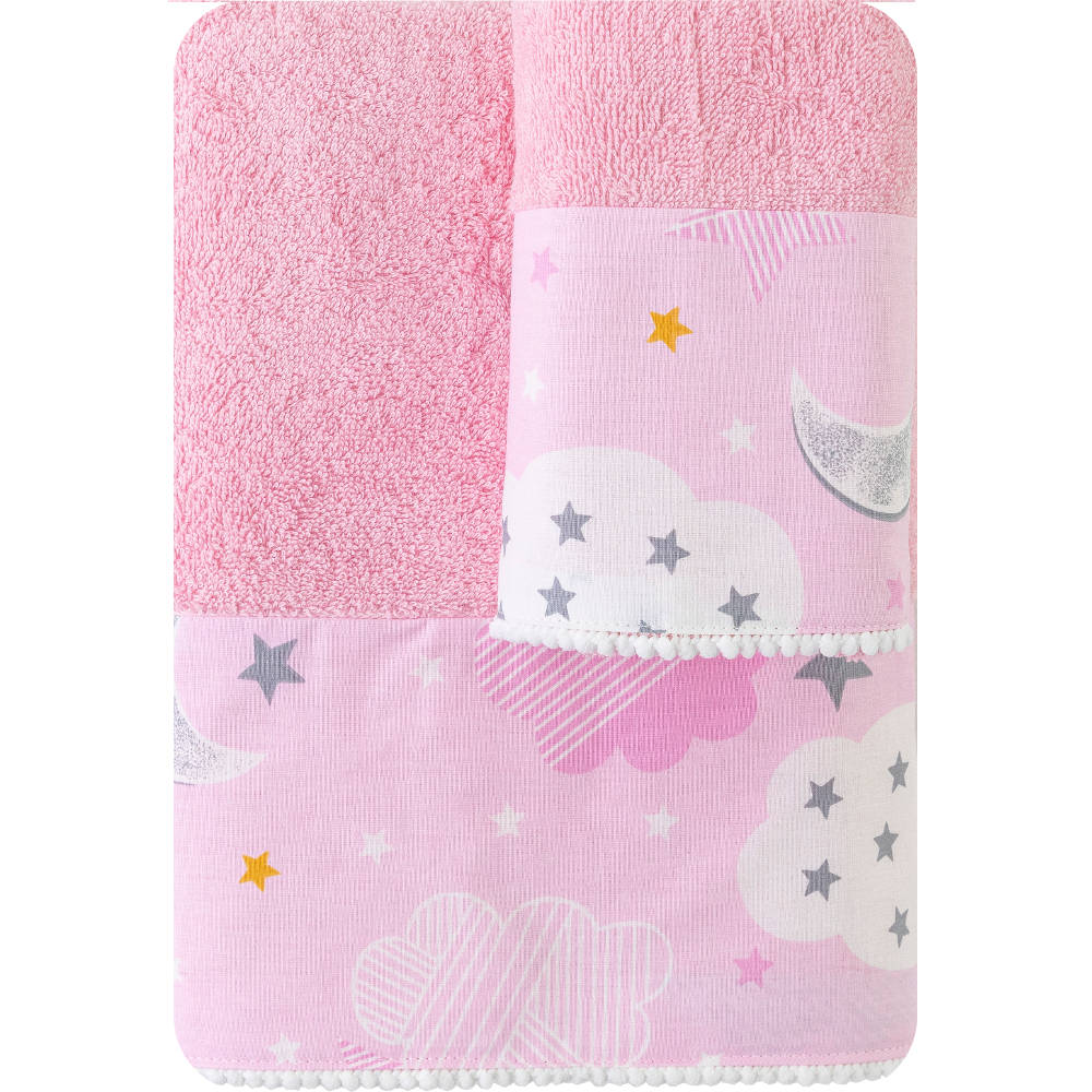 Πετσέτες Σετ 2ΤΜΧ Σύννεφο Ροζ Ροζ BEBE 70 x 120 / 30 x 50 cm