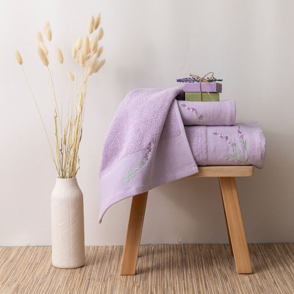 Πετσέτες Σετ 3ΤΜΧ Lavender Λιλά Σ3ΤΜΧ 70 x 140 / 50 x 90 / 30 x 50 cm