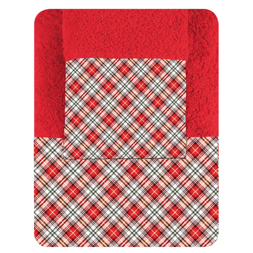 Πετσέτες Χριστουγεννιάτικες Σετ 2ΤΜΧ CR-1 ΚΟΚΚΙΝΟ Κόκκινο Σ2ΤΜΧ 50 x 90 / 30 x 50 cm