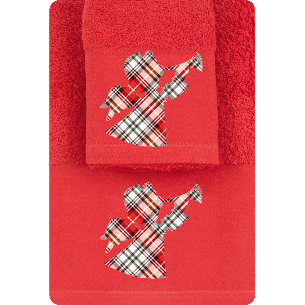 Πετσέτες Χριστουγεννιάτικες Σετ 2ΤΜΧ CR-10 ΚΟΚΚΙΝΟ Κόκκινο Σ2ΤΜΧ 50 x 90 / 30 x 50 cm