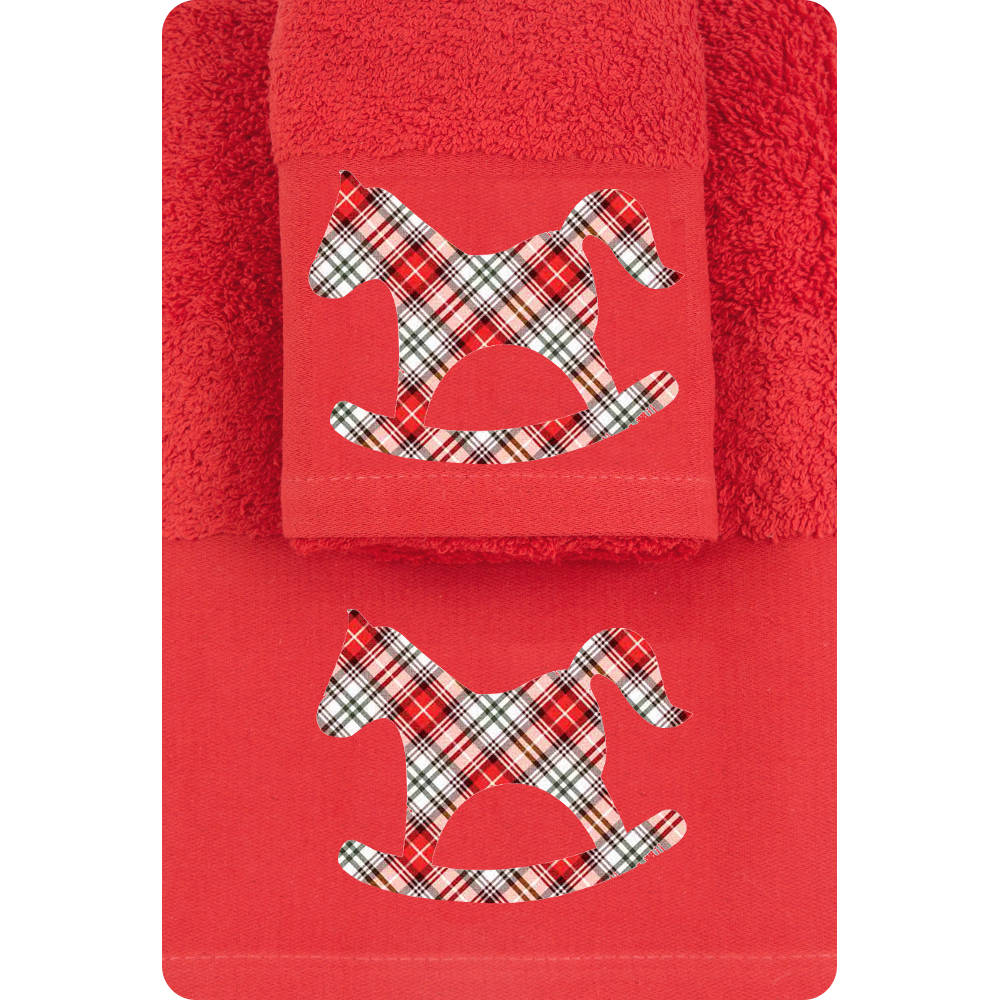Πετσέτες Χριστουγεννιάτικες Σετ 2ΤΜΧ CR-11 ΚΟΚΚΙΝΟ Κόκκινο Σ2ΤΜΧ 50 x 90 / 30 x 50 cm