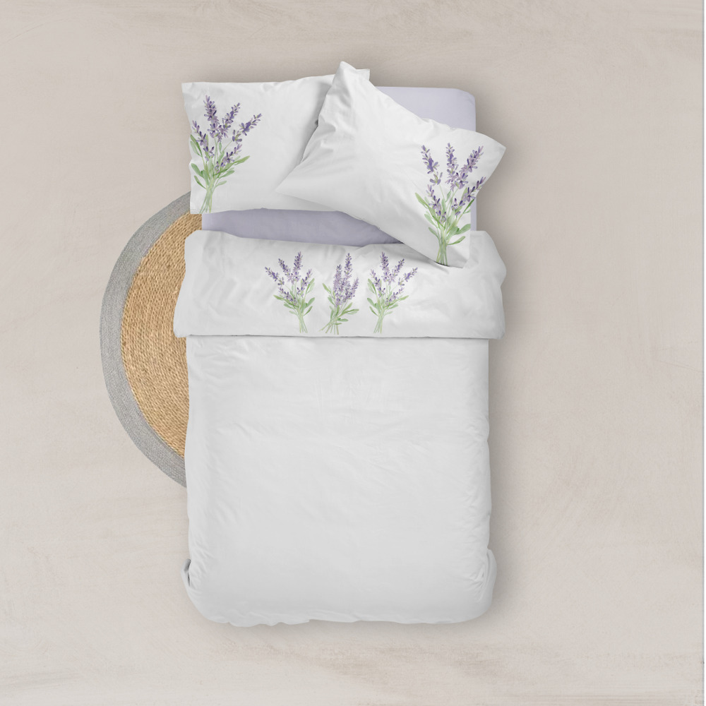 Σεντόνι Digital Print Σετ Λεβάντες Υπέρδιπλο Λευκό ΥΠΕΡΔΙΠΛΟ 220 x 240 cm + (2) 50 x 70 cm