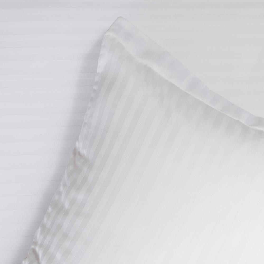Σεντόνι Striped Satin 1Cm 240TC Λευκό ΜΟΝΟ, ΥΠΕΡΔΙΠΛΟ 170 x 290 cm