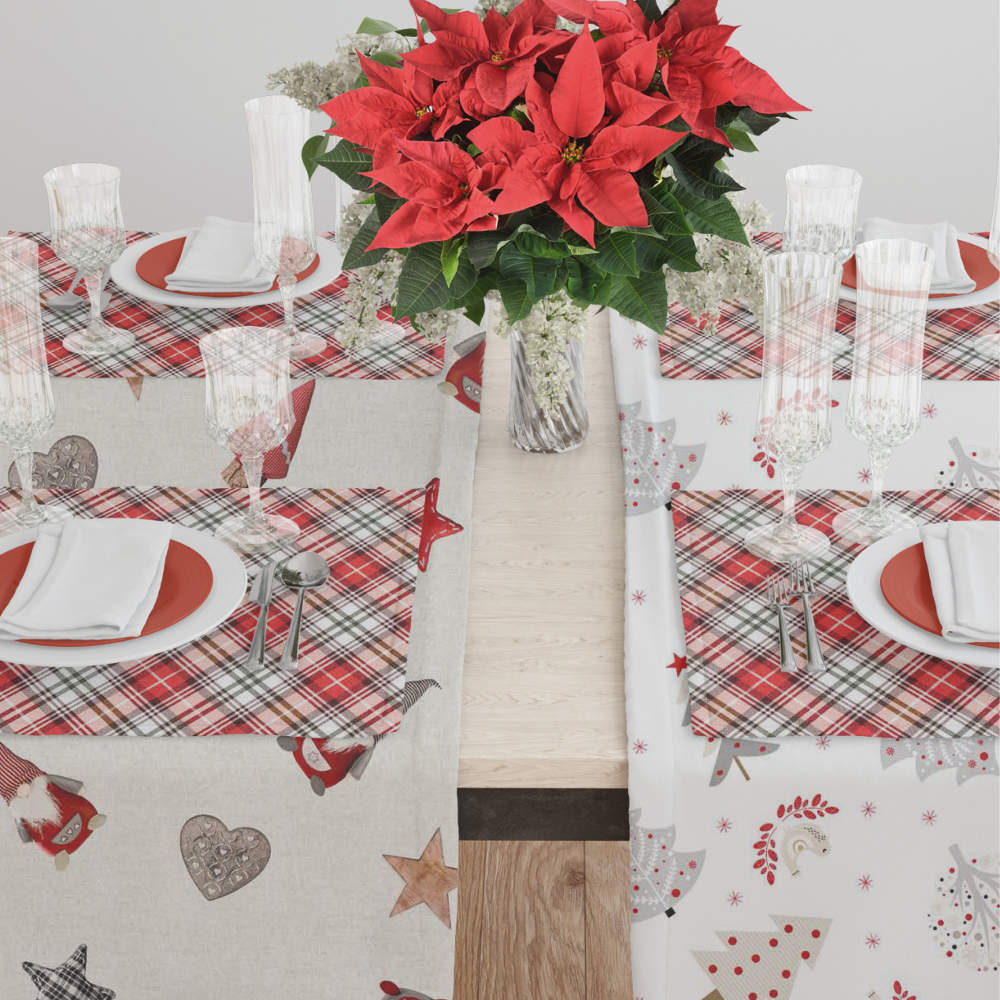 Τραβέρσα Χριστουγεννιάτικη Tartan Κόκκινο ΤΡΑΒΕΡΣΑ 50 x 140 cm