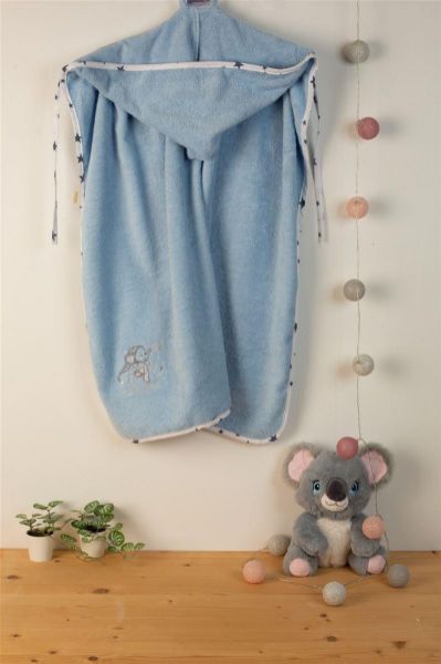 ΚΑΠΑ Με Κέντημα bebe Dreaming Elephant 166 75X85 Σιελ 100% Cotton-31141429022