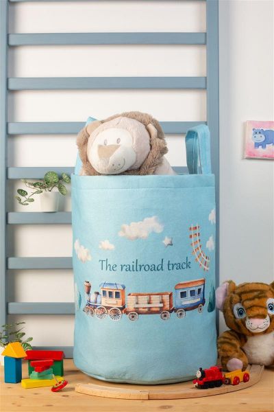 Παιδικό Καλάθι Αποθήκευσης Railroad 93 50X30X45 cm Σιελ Υφασμάτινο-31463608004