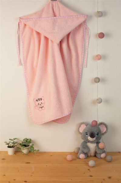 ΚΑΠΑ Με Κέντημα bebe Kitty 136 75X85 Ροζ 100% Cotton-31141429003