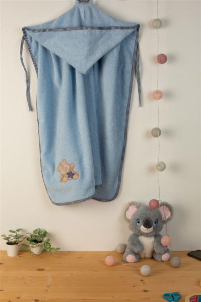 ΚΑΠΑ Με Κέντημα bebe Star Bear 151 75X85 Σιελ 100% Cotton-31141429012