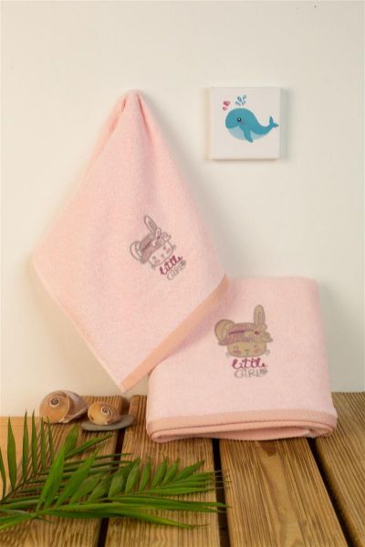 ΠΕΤΣΕΤΑ Με Κέντημα Σετ 2 τεμ bebe Rabbit Girl 146 30X50,70X140 Ροζ 100% Cotton-31140926007