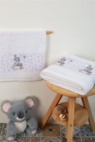 ΠΕΤΣΕΤΑ Με Ψηφιακή Εκτύπωση Σετ 2 τεμ bebe Painter 132 30X50,70X140 Λευκό 100% Cotton-31160926014