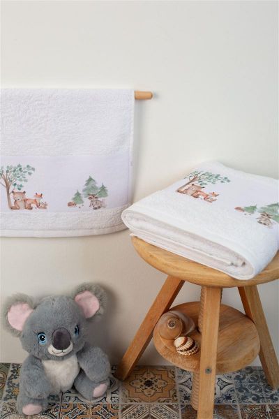 ΠΕΤΣΕΤΑ Με Ψηφιακή Εκτύπωση Σετ 2 τεμ bebe Forest 52 30X50,70X140 Λευκό 100% Cotton-31160926037