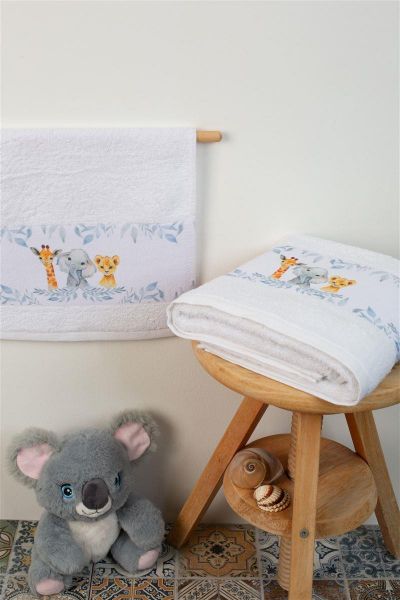 ΠΕΤΣΕΤΑ Με Ψηφιακή Εκτύπωση Σετ 2 τεμ bebe Jungle 108 30X50,70X140 Λευκό 100% Cotton-31160926041