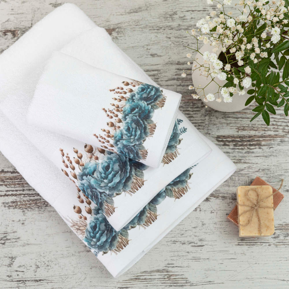 Πετσέτες Σετ 3ΤΜΧ Sapphira Λευκό Σ3ΤΜΧ 70 x 140 / 50 x 90 / 30 x 50 cm