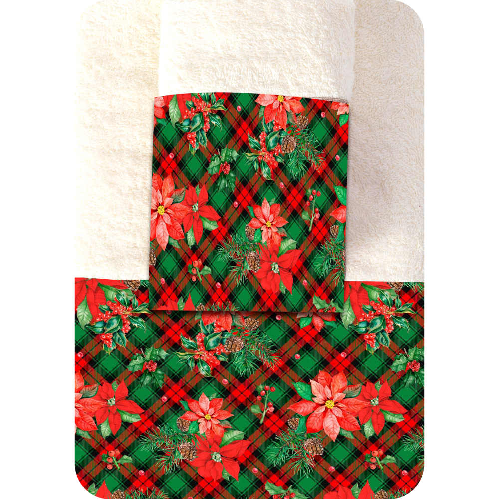 Πετσέτες Χριστουγεννιάτικες Σετ 2ΤΜΧ Αλεξανδρινό Εκρού Εκρού Σ2ΤΜΧ 50 x 90 / 30 x 50 cm