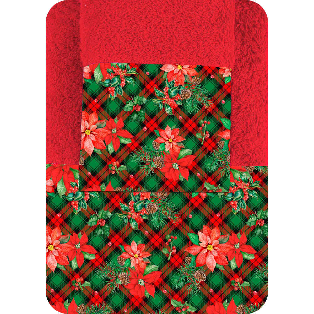 Πετσέτες Χριστουγεννιάτικες Σετ 2ΤΜΧ Αλεξανδρινό Κόκκινο Κόκκινο Σ2ΤΜΧ 50 x 90 / 30 x 50 cm