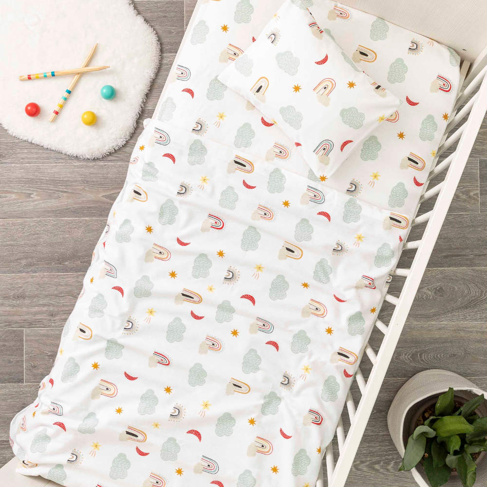 Σεντόνια Κούνιας Φανελένιο Σετ Rainbow Βεραμάν Βεραμάν BEBE (2) 120 x 160 cm + 30 x 40 cm