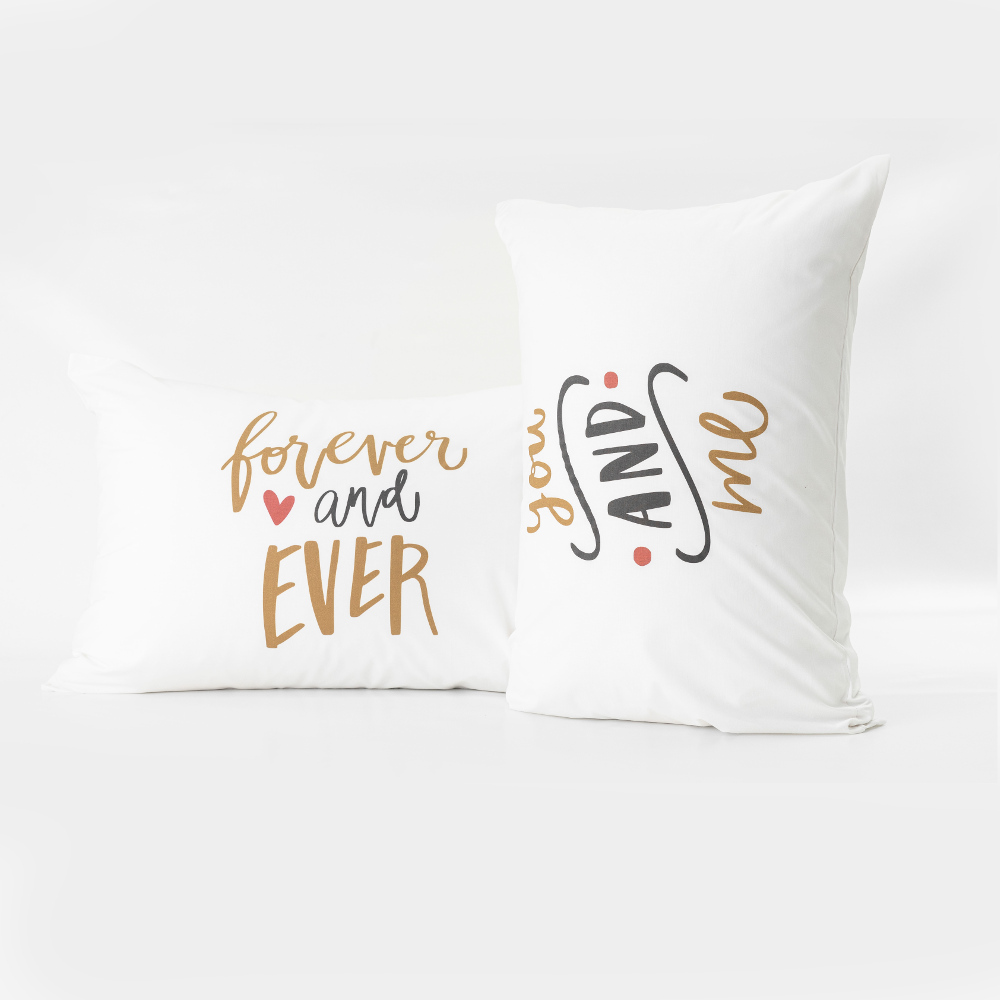 Ζεύγος Μαξιλαροθήκες Forever Λευκό 50 X 70 (2) 50 x 70 cm
