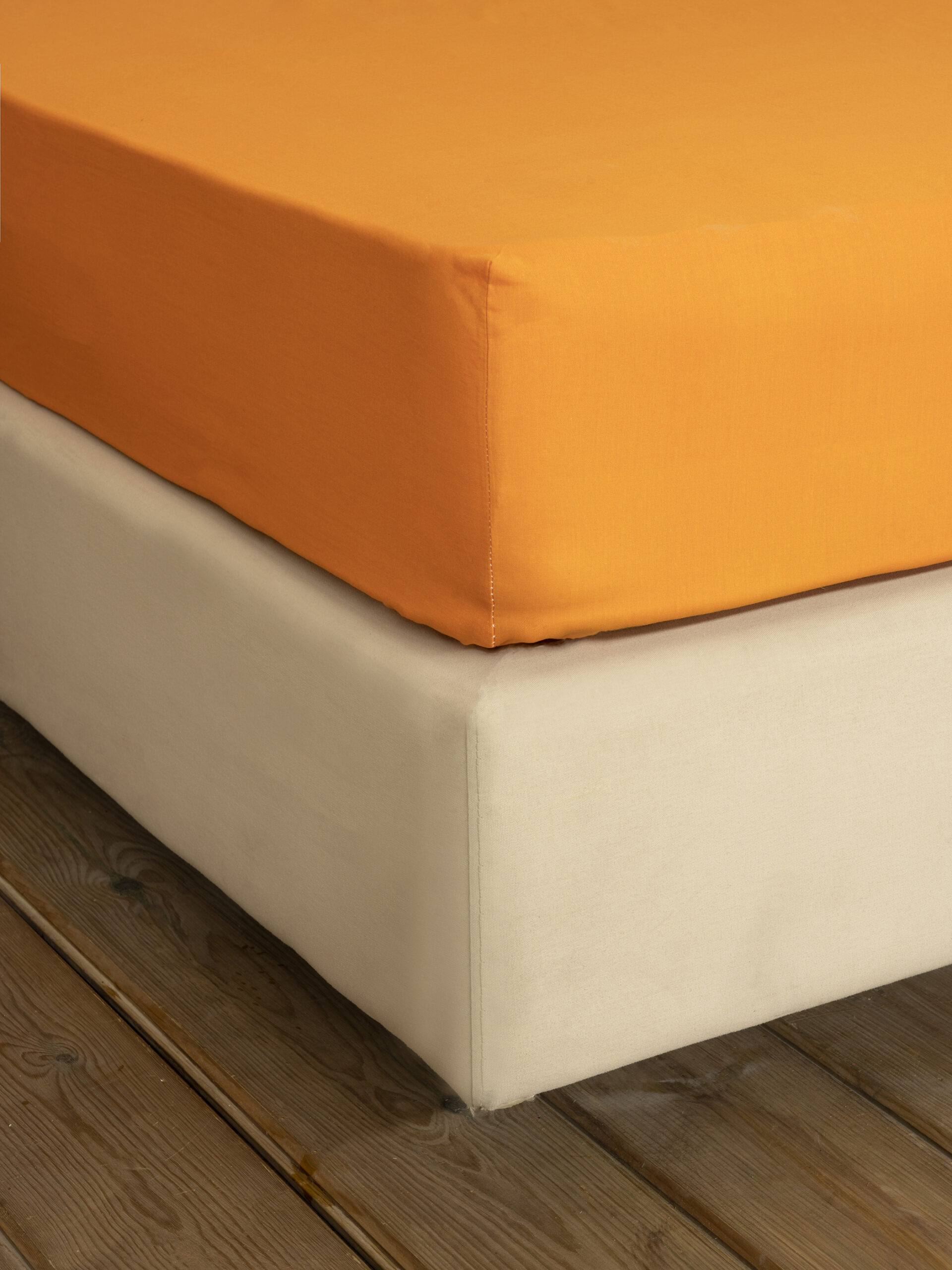 Σεντόνι Ημίδιπλο με Λάστιχο Unicolors - Deep Orange - Nima Home - 5206482070592