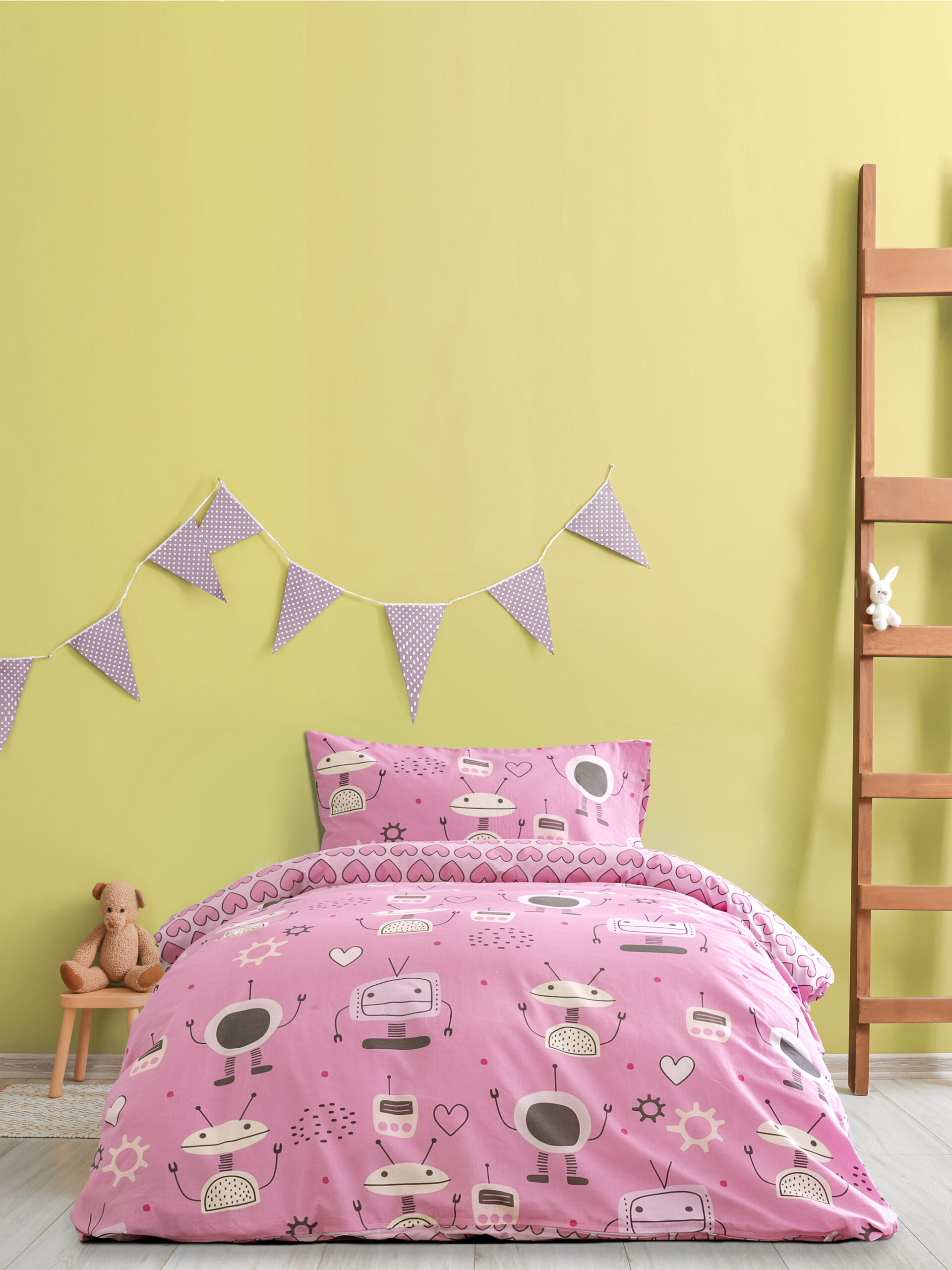 Σετ Παπλωματοθήκη Μονή - Robo Love - Kocoon Kids - 5206482081710