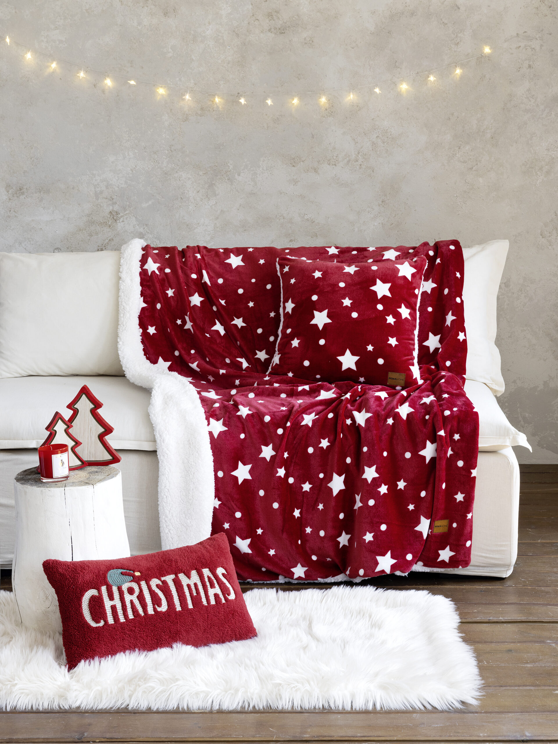 Κουβέρτα καναπέ 130x170 - Xmas Stars - Nima Home - 5206482109346