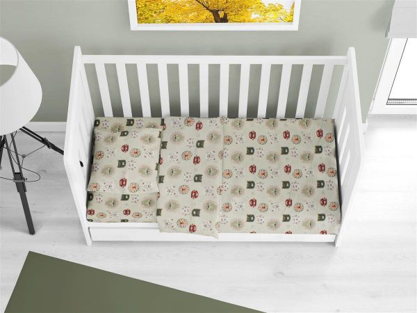 ΚΑΤΩΣΕΝΤΟΝΟ ΜΕ ΛΑΣΤΙΧΟ bebe Big Cats 27 0,70X1,40X0,15 Light Olive 100% Cotton Flannel-31212019003