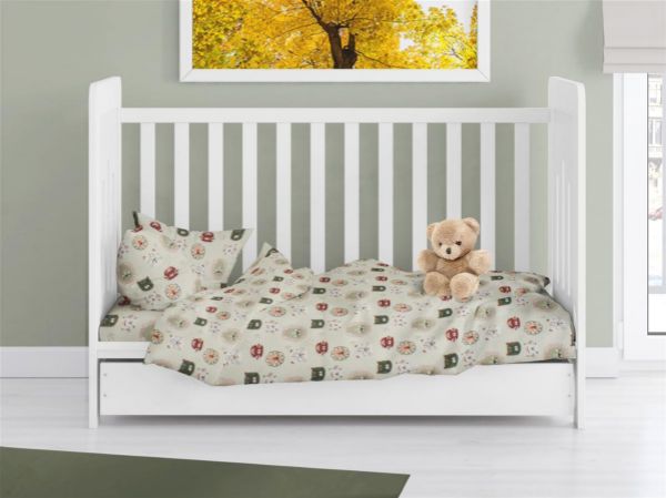 ΠΑΠΛΩΜΑΤΟΘΗΚΗ ΕΜΠΡΙΜΕ bebe Big Cats 27 120X160 Light Olive 100% Cotton Flannel-31210821003