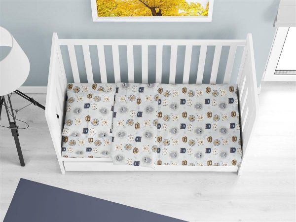 ΚΑΤΩΣΕΝΤΟΝΟ ΜΕ ΛΑΣΤΙΧΟ bebe Big Cats 28 0,70X1,40X0,15 Sky Blue 100% Cotton Flannel-31212019004