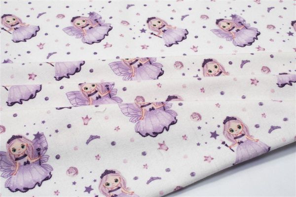 ΠΑΝΑ ΦΑΝΕΛΑ bebe Fairy 86 80X80 White-Lilac 100% Cotton Flannel-31211328006