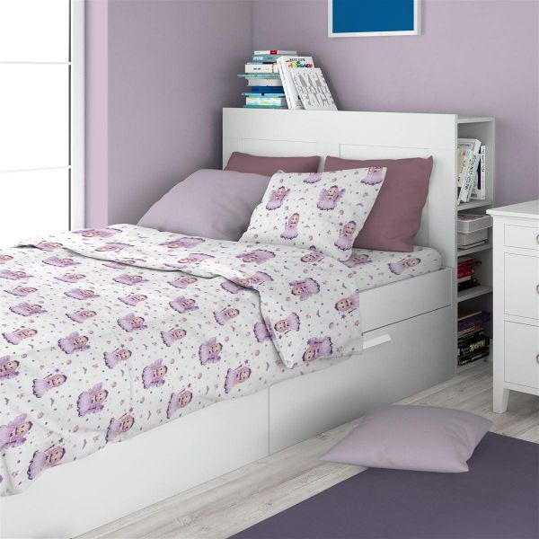 ΣΕΝΤΟΝΙΑ ΕΜΠΡΙΜΕ ΣΕΤ 3 τεμ kids Fairy 86 160X240 White-Lilac 100% Cotton Flannel-32212223006