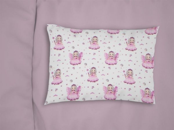 ΜΑΞΙΛΑΡΟΘΗΚΗ ΕΜΠΡΙΜΕ kids Fairy 87 50X70 White-Pink 100% Cotton Flannel-32211647007