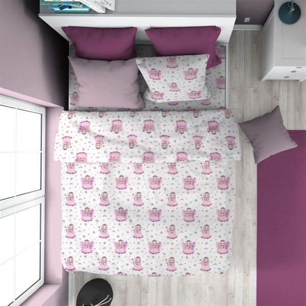 ΠΑΠΛΩΜΑΤΟΘΗΚΗ ΕΜΠΡΙΜΕ kids Fairy 87 160X240 White-Pink 100% Cotton Flannel-32210823007