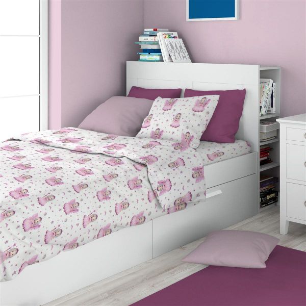 ΣΕΝΤΟΝΙΑ ΕΜΠΡΙΜΕ ΣΕΤ 3 τεμ kids Fairy 87 160X240 White-Pink 100% Cotton Flannel-32212223007