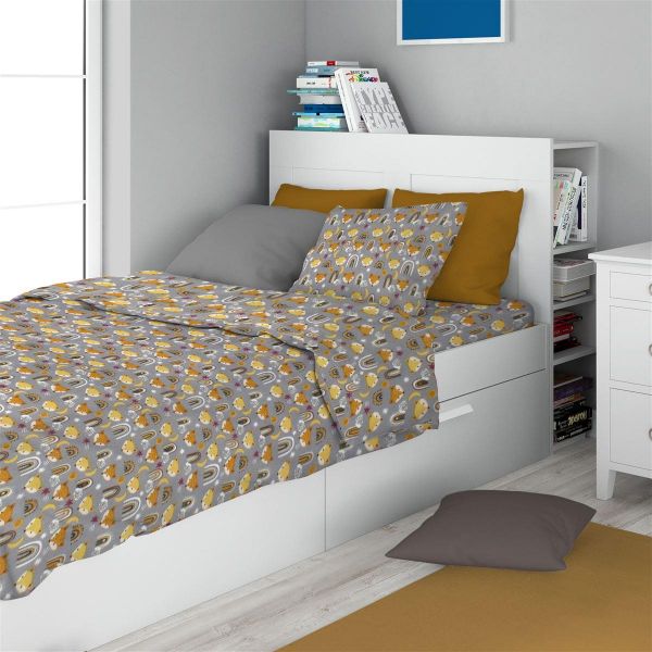 ΣΕΝΤΟΝΙΑ ΕΜΠΡΙΜΕ ΣΕΤ 3 τεμ kids Fox 53 160X240 Grey 100% Cotton Flannel-32212223009