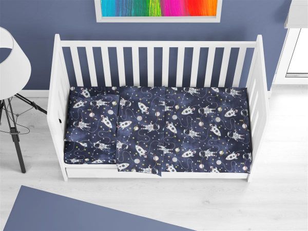 ΚΑΤΩΣΕΝΤΟΝΟ ΜΕ ΛΑΣΤΙΧΟ bebe Galaxy Travel 90 0,70X1,40X0,15 Blue 100% Cotton Flannel-31212019010