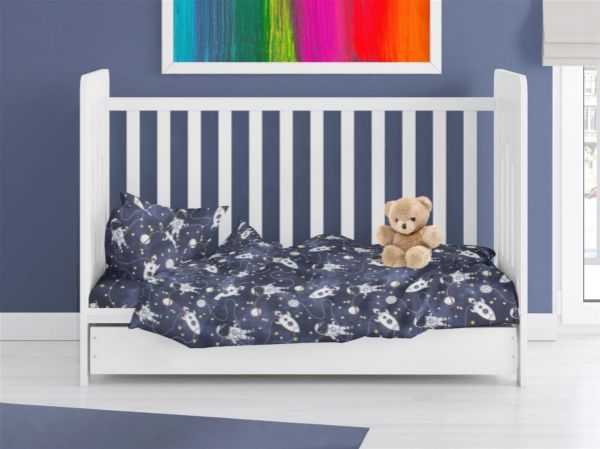 ΠΑΠΛΩΜΑΤΟΘΗΚΗ ΕΜΠΡΙΜΕ bebe Galaxy Travel 90 120X160 Blue 100% Cotton Flannel-31210821010