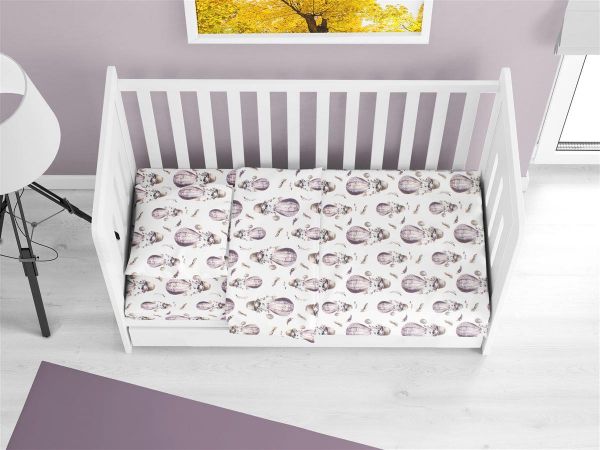 ΣΕΝΤΟΝΙΑ ΕΜΠΡΙΜΕ ΣΕΤ 3 τεμ bebe Hot Air Balloon 78 120X160 Lilac 100% Cotton Flannel-31212221012